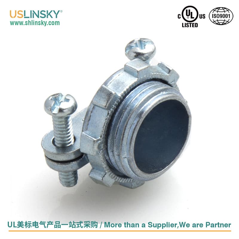 USLINSKY Lingtian Factory Direct UL Certified American Standard Quality Connector Cable Clamp Metal Flexible Conduit Connector NC391