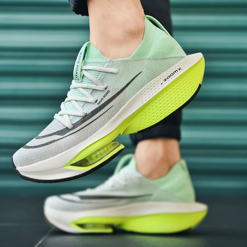 Po Er Running Shoes Men's Spring and Summer Mesh Breathable Casual Sports Shoes Ultra-Light Shock-Absorbing Men's and Women's Marathon Running Shoes Trend