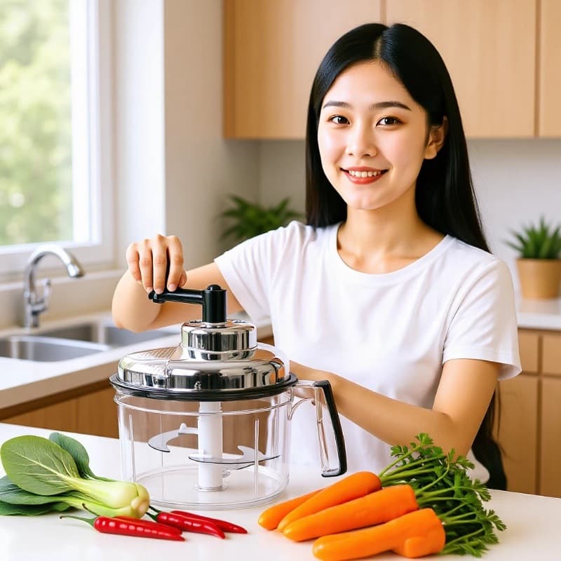 Manual Meat Grinder, Home Vegetable Chopper, Hand-Crank Chili Grinder, Dumpling Filling Mincer, Vegetable Cutter