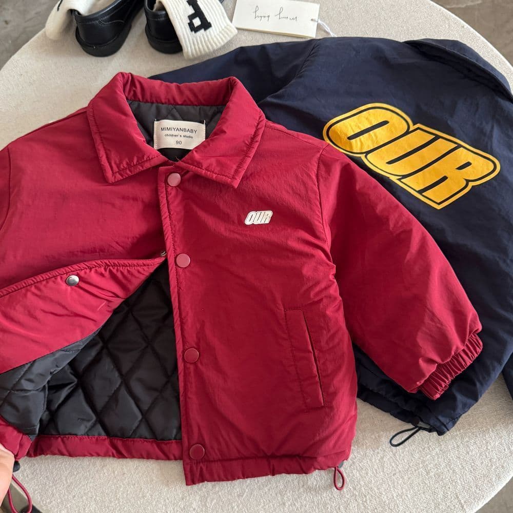 Children's Cotton Clothes 2025 Winter Boys' Trendy Brand Padded Jackets Baby Secondary Cotton Lapel Baseball Jackets Cotton Clothes