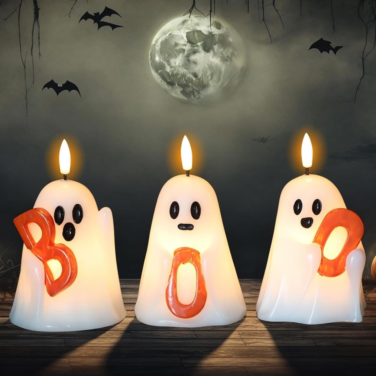Amazon's Innovative Portable Best-Selling Halloween Ghost Candle Flameless Candle Set