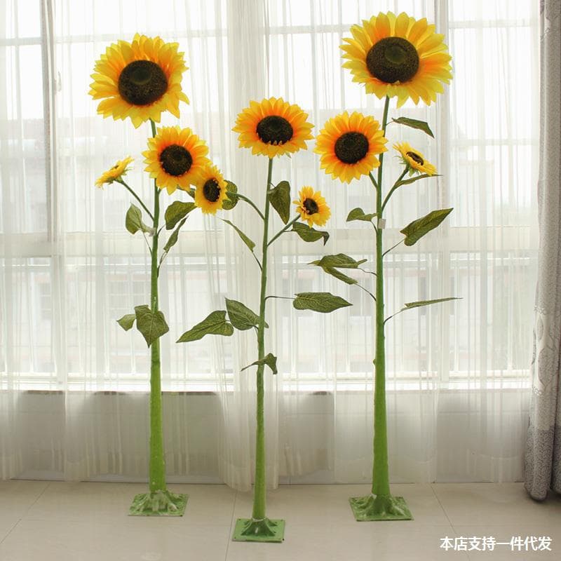 Sunflower Artificial Flower Single Stem Large Bouquet Living Room Floor Decoration Wedding Sunflower Silk Flower