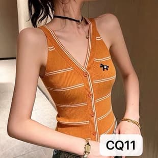French Stripe V-Neck Halter Knit Tank Top Women 2026 Summer New High-End Sleeveless Outerwear Top