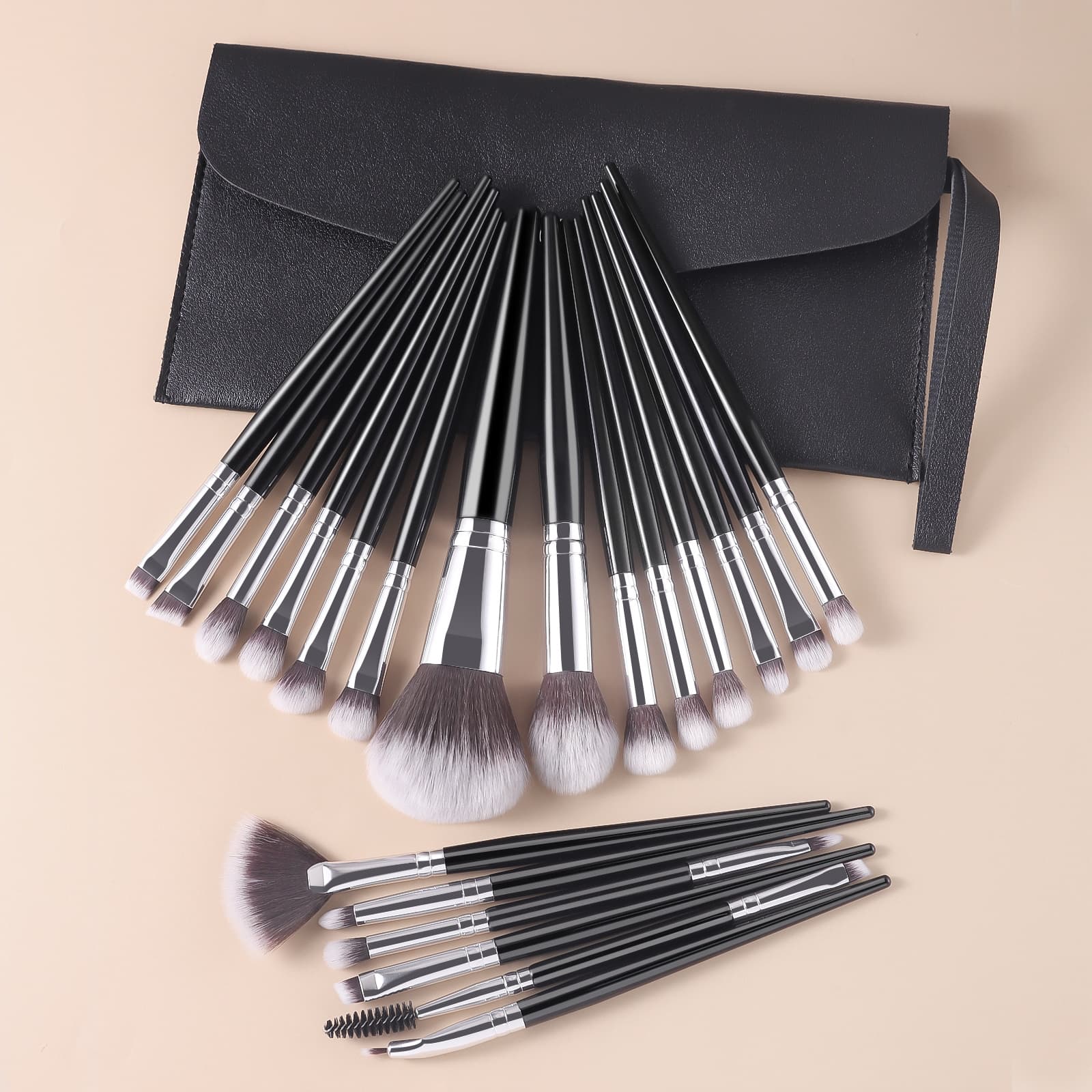 20-Piece Makeup Brush Set with Brush Bag, Includes Powder Brush, Eyeshadow Brush, Contour Brush, Foundation Brush, Concealer Brush and More