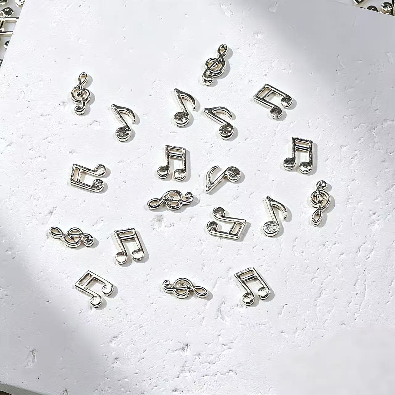 Cross-border Mini Alloy Music Note Nail Art Decorations Gold Silver High-end Light Luxury Versatile Niche Style Nail Accessories