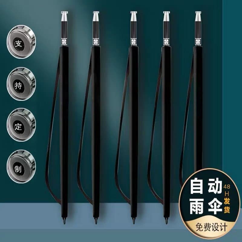 Golf Automatic Umbrella Straight Shaft Printed Logo Oversized Long Handle High-End Windproof Business Gift Advertising Umbrella Wholesale