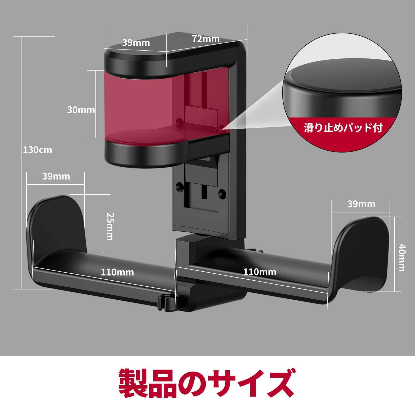 Custom Dual-Hook Rotatable Headphone Stand with Desk Clamp, 360-Degree Swivel Storage for Over-Ear Headsets