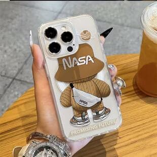 Transparent Magnetic Case Backpack Big Hat Bear Compatible with Apple 17/16/15/14 Pro Max Phone Case 13