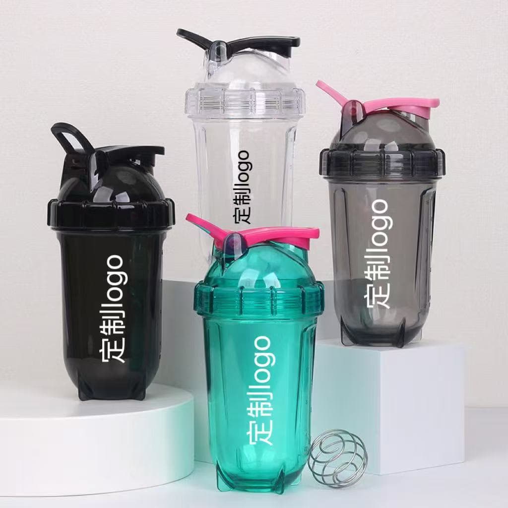 500ML Thickened Transparent Shaker Cup Banana Cup Milkshake Protein Powder Portable Fitness Sports Mixing Cup with Logo