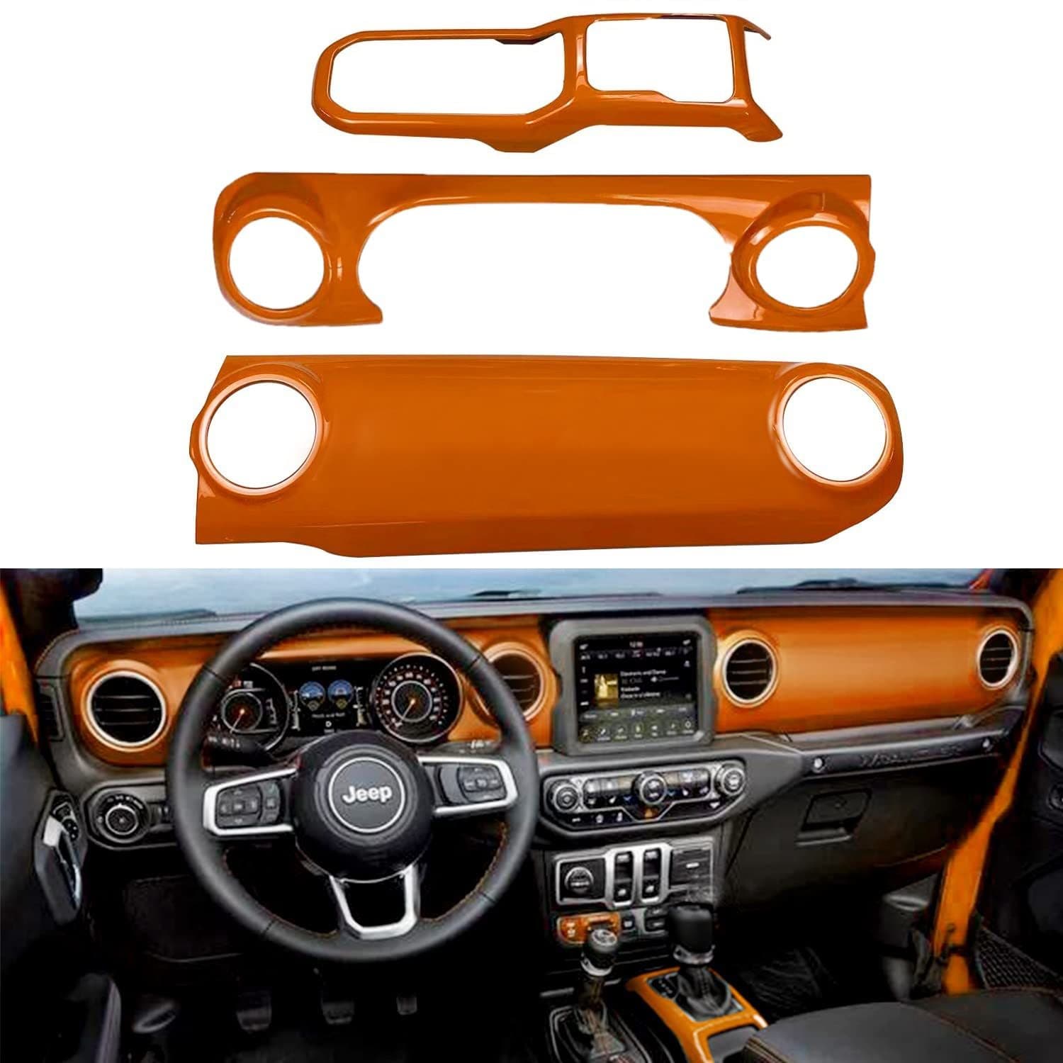ABS Center Console Panel Dashboard Cover for Jeep Wrangler JL 2018-2021