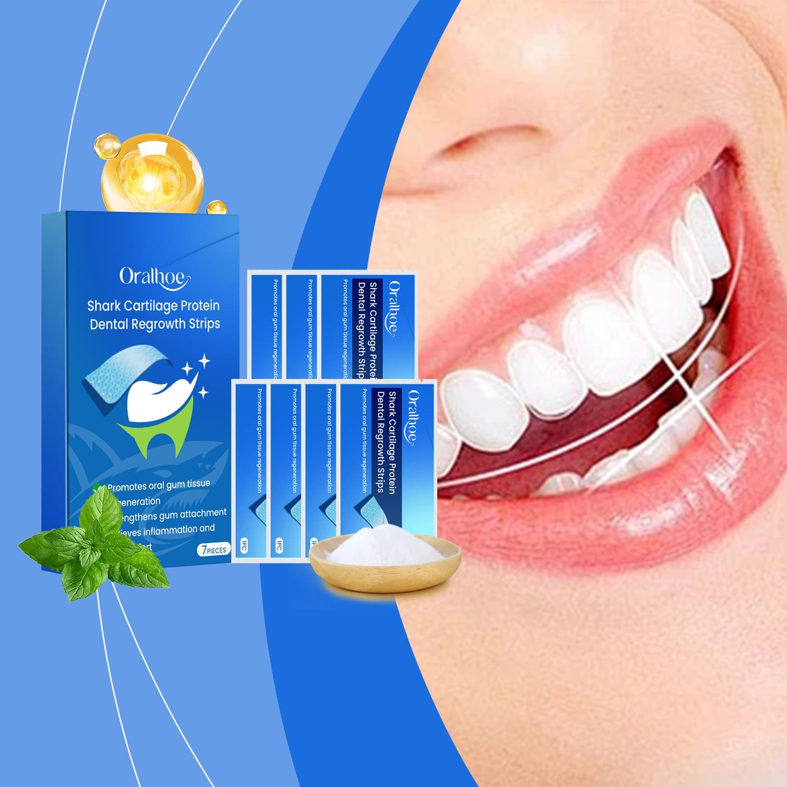 ORALHOE Teeth Whitening Strips, Bright and Clean Teeth Care for Home Use, Convenient Whitening Strips