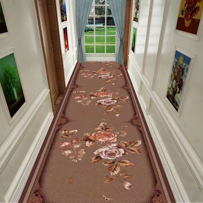 Carpet high-end corridor carpet aisle Chinese-style home living room entrance floor mat full hotel hotel block