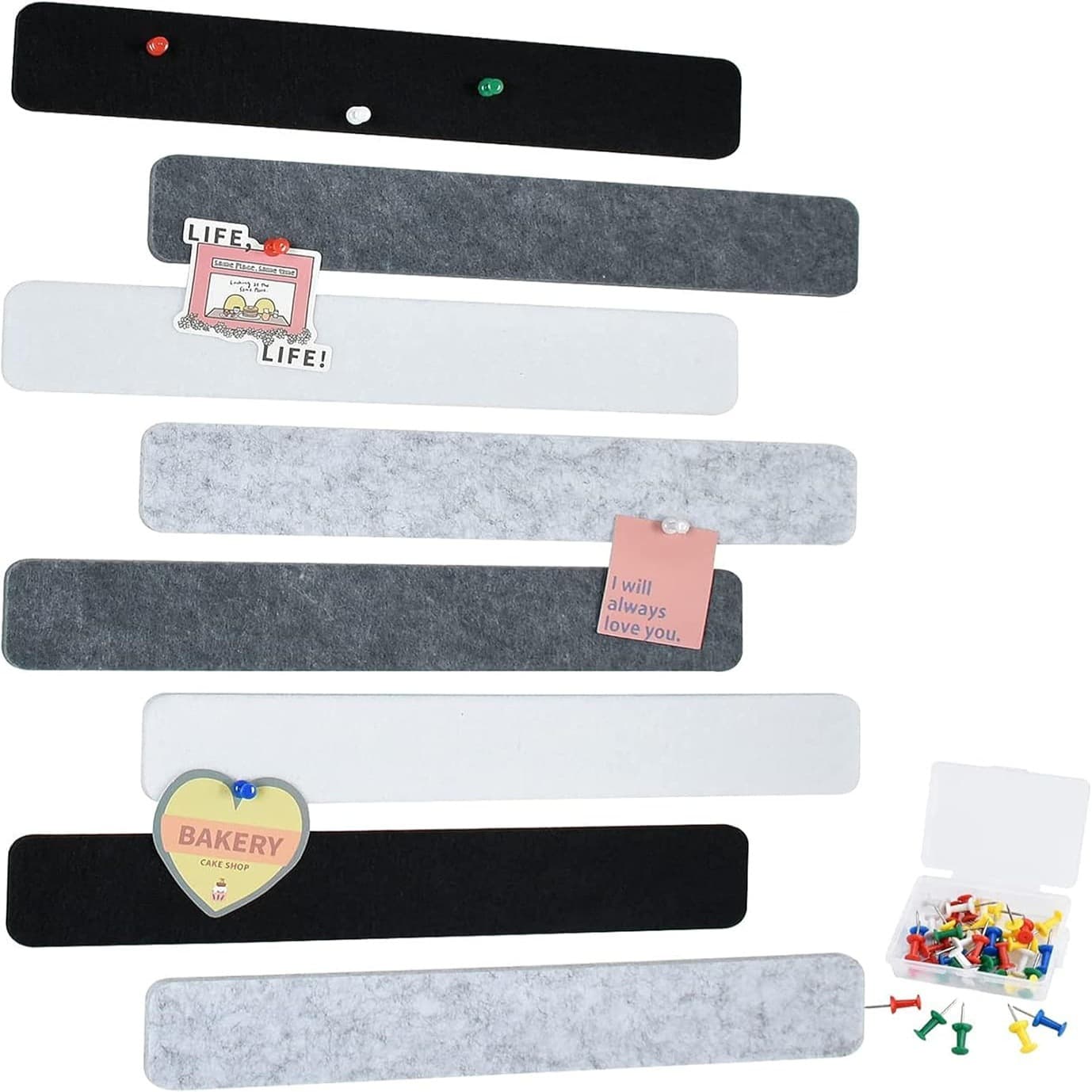 Amazon Hot-Selling Felt Memo Strips Office Sticky Notes Bulletin Board Self-Adhesive Memo Decorative Board