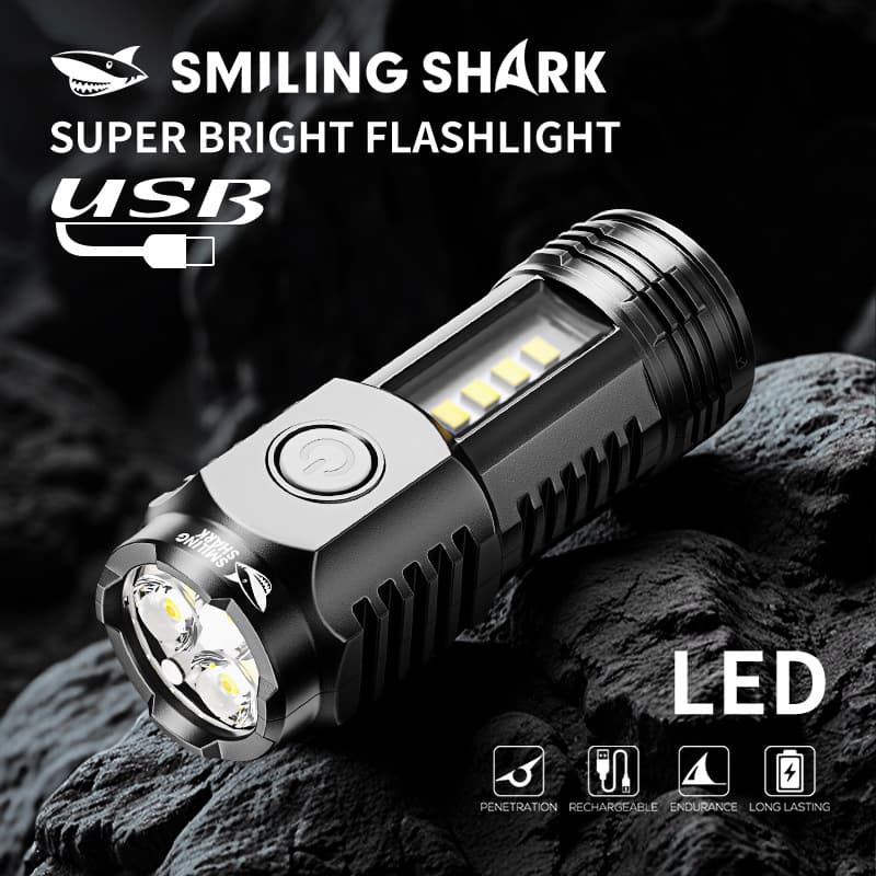 Strong Light Flashlight, Rechargeable, for Home and Outdoor Work