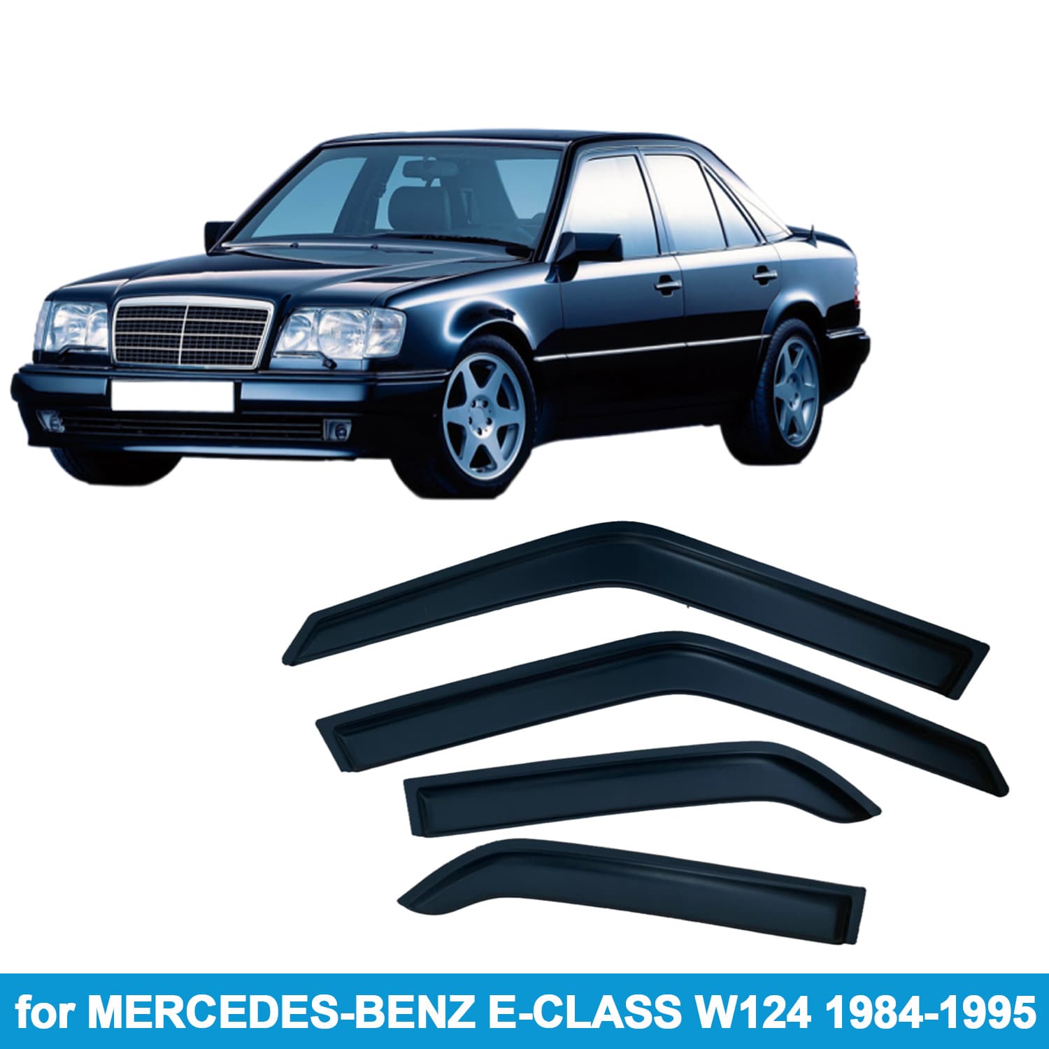 For Benz E-Class W124 1984-1995 SEDAN Rain Guard Side Window Deflector Visor Thickened