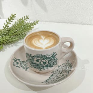 Ins Style Vintage Floral Afternoon Tea Cup, Vintage Flower Ceramic Cup, High Appearance Italian Coffee Cup and Saucer Set