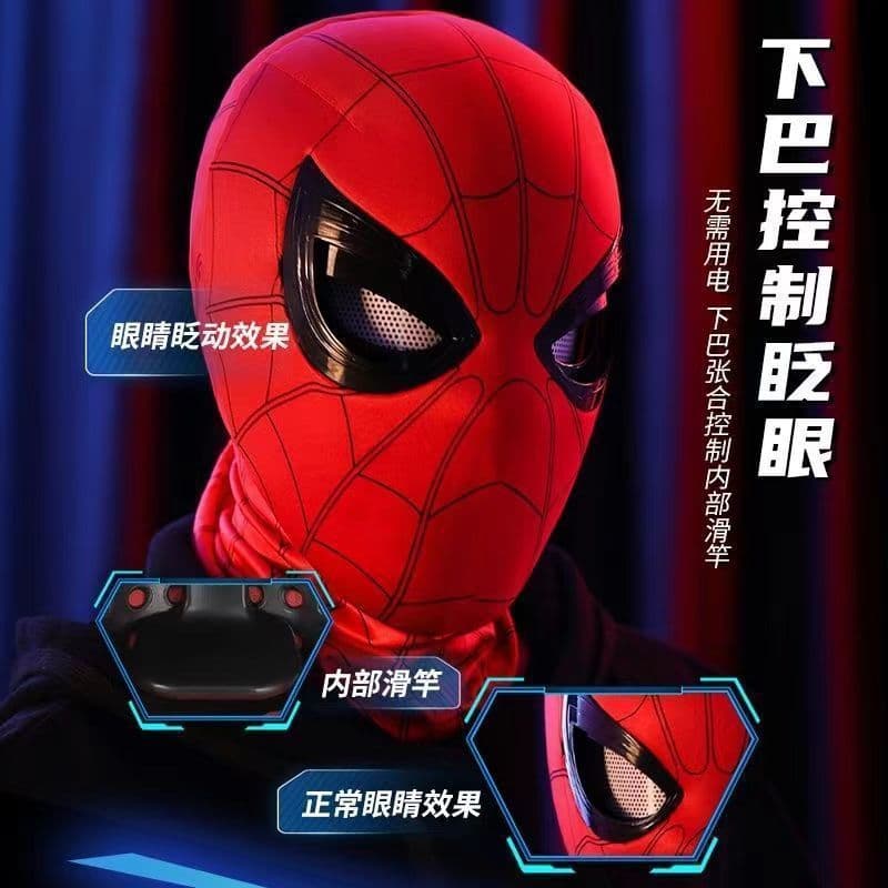 Spider-Man Mask with Movable Eyes, Miles Morales Across the Spider-Verse Cosplay Mask, Gift for Men and Women