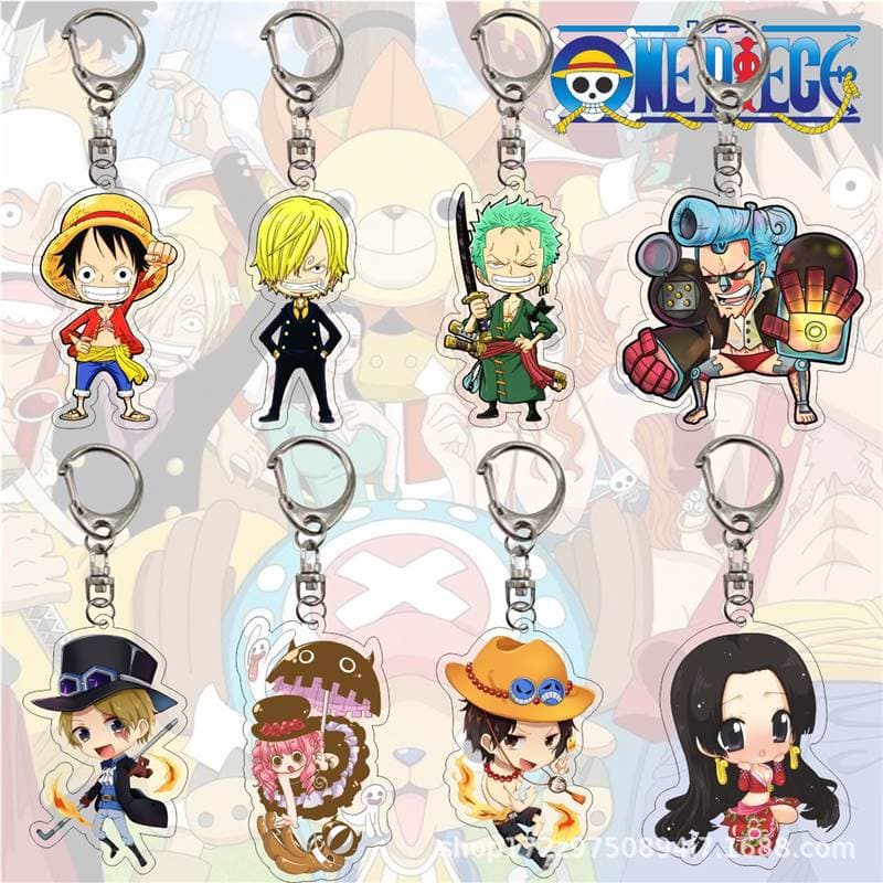 Anime One Piece peripheral acrylic keychain pendant Luffy Joe Barrow Zoro Ace Sanji Sabo
