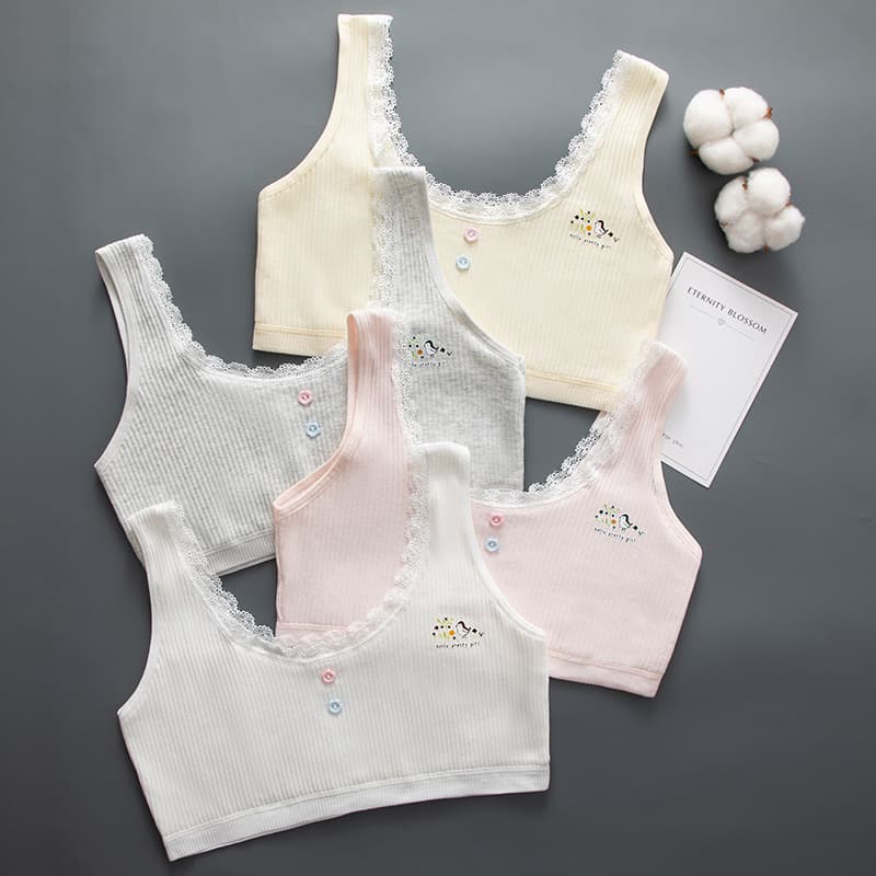 Student Development Stage Teen Bras, Large Children 10-12-15 Year Olds, Middle School Girls' Camisoles, Thin Style Bras