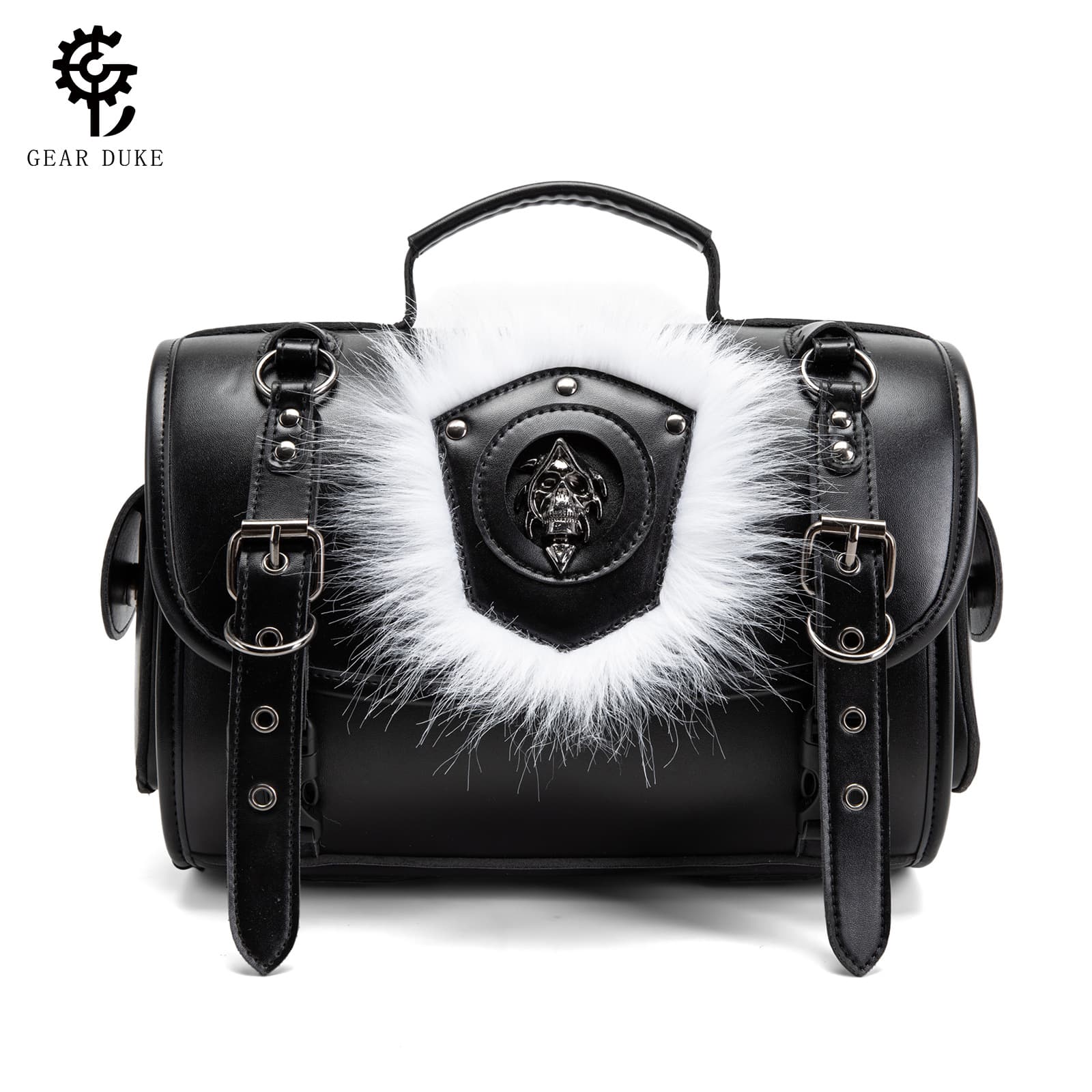 Cross-border new motorcycle side bag plush metal niche design waterproof large capacity hanging bag cycling equipment bag