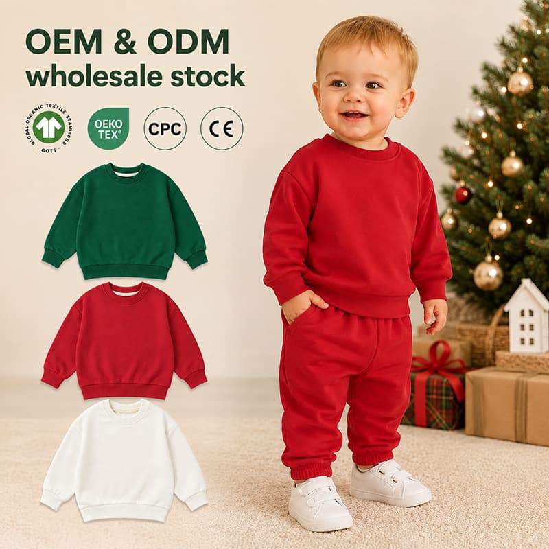 Baby Kids Hoodie Autumn Winter Red Crew Neck Pullover Toddler Sweatshirt Cross-Border Export 2026 Christmas Hoodie