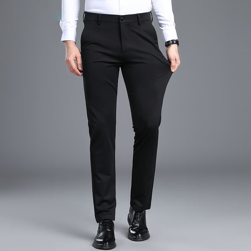 Fleece-Lined Pants for Men, Work and Business Casual Trousers, Thickened Men's Pants, 2025 New Winter Black Suit Pants