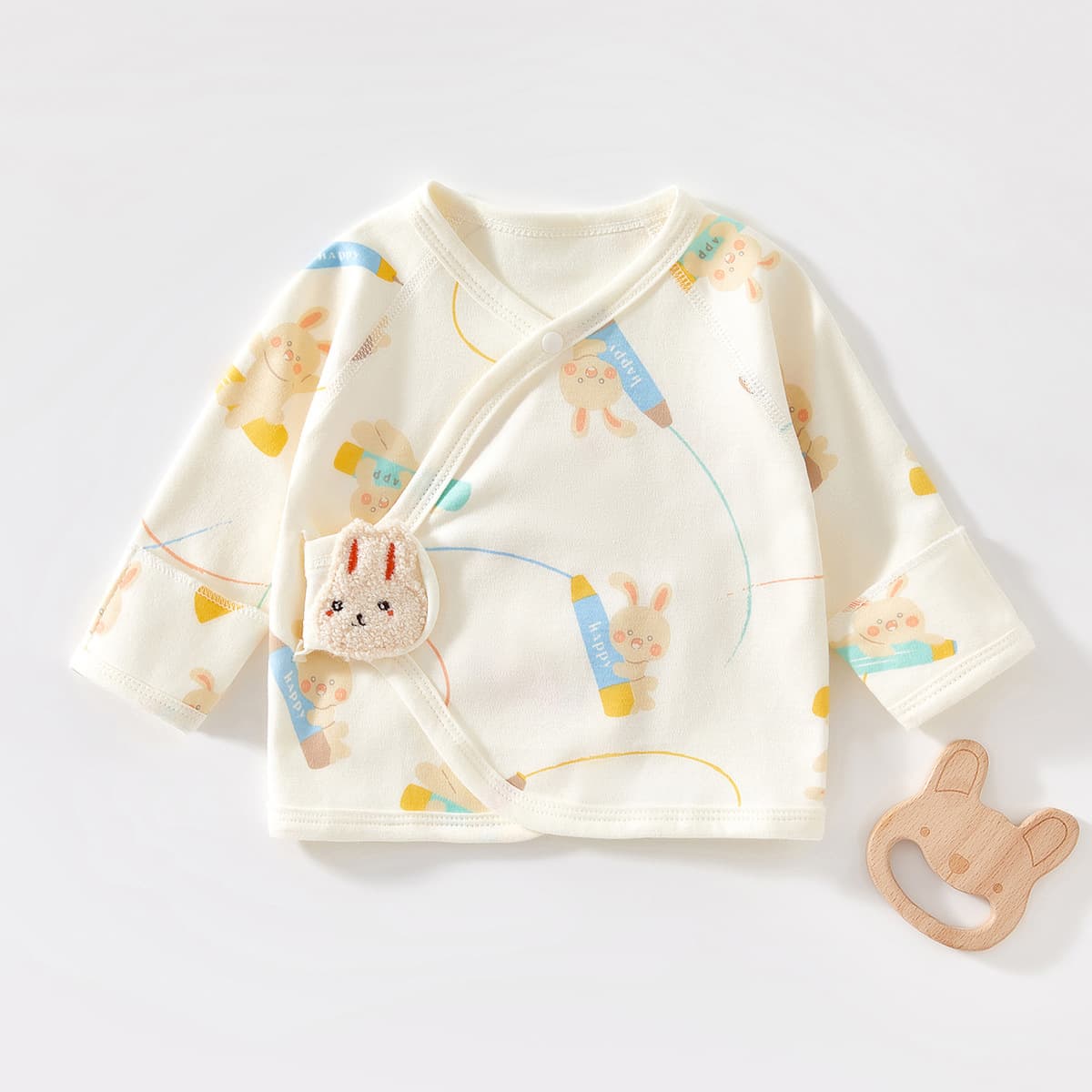 Newborn Half-Back Bodysuit 0-3 Months Baby Top Spring/Autumn Infant Baby Clothes Baby Monk Robe A-Class Pure Cotton