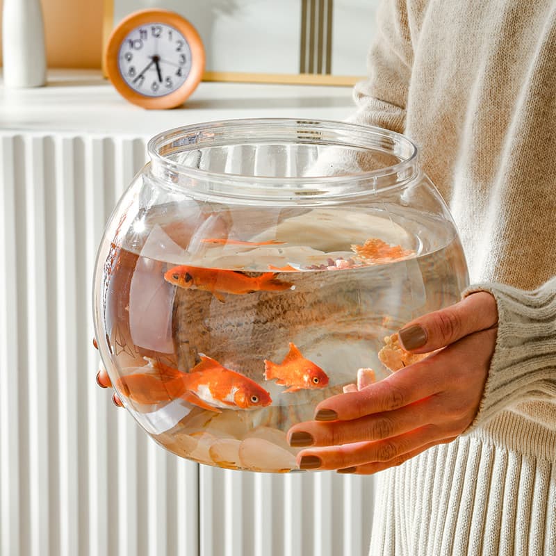 Transparent Plastic Desktop Turtle Tank, Office Ornamental Fish Tank, Home Micro Landscape Water Plant Goldfish Tank