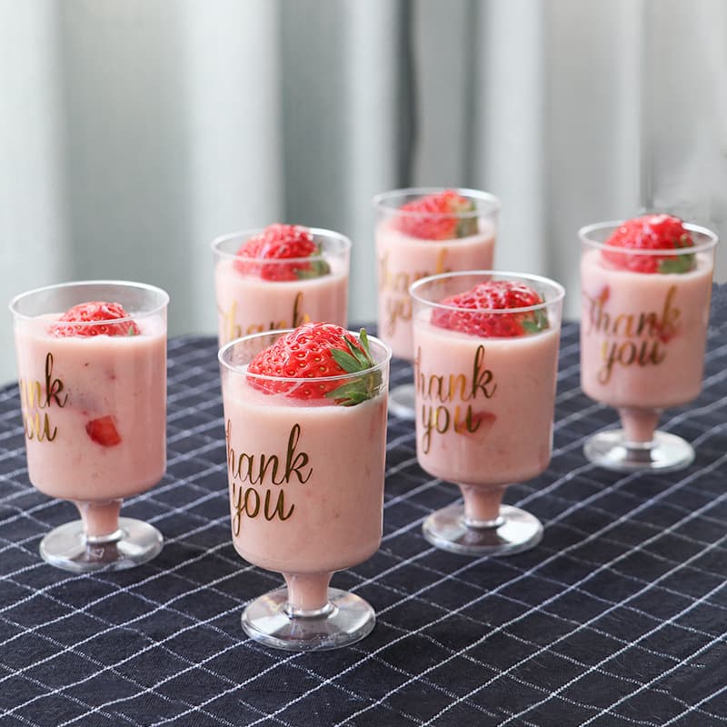 Wine glass mousse cup, goblet, wedding dessert table cup, shot glass, jelly cup, disposable plastic transparent creative