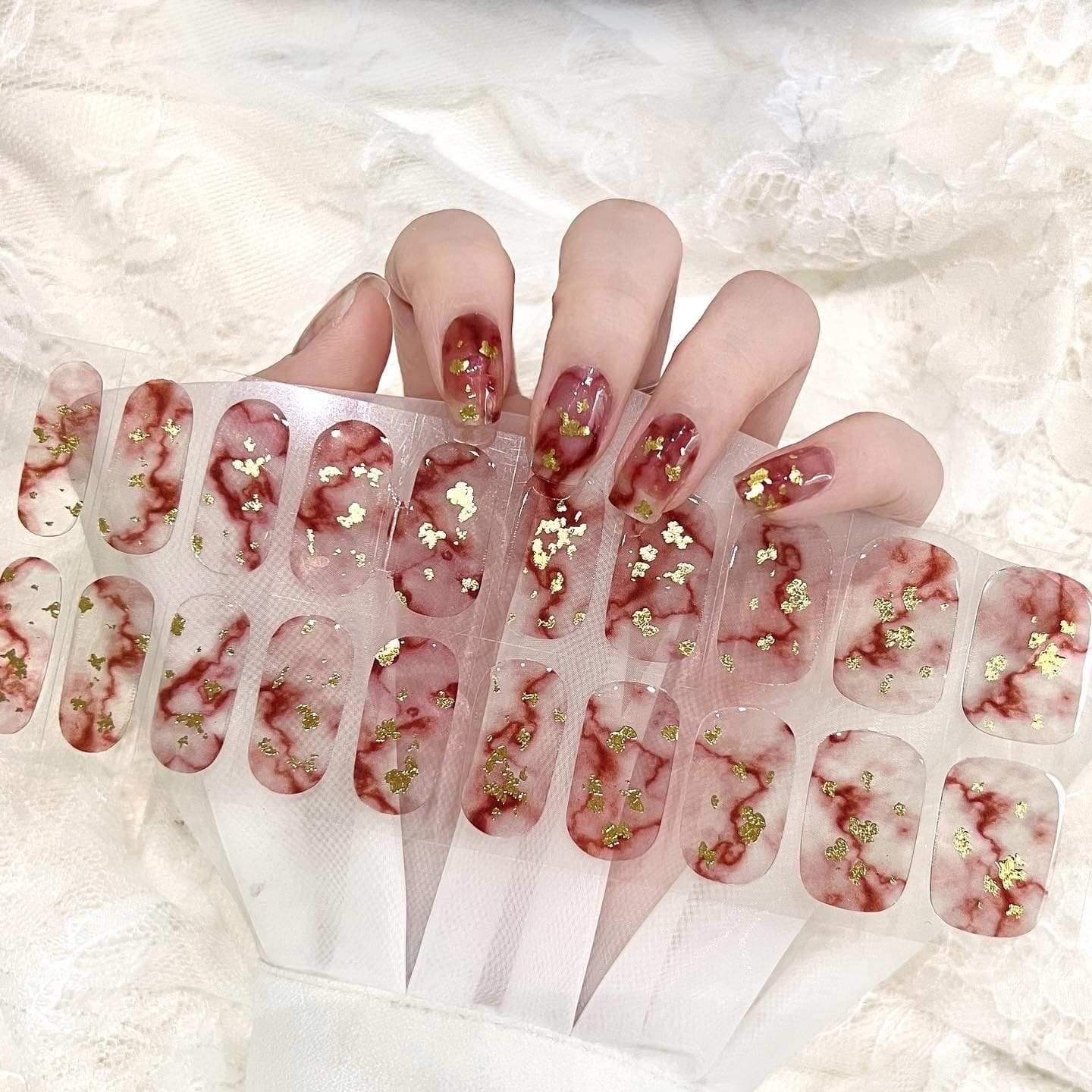 Fully cured gel nail wraps, gel nail polish films, no-bake lamp nail wraps, gel nail wraps