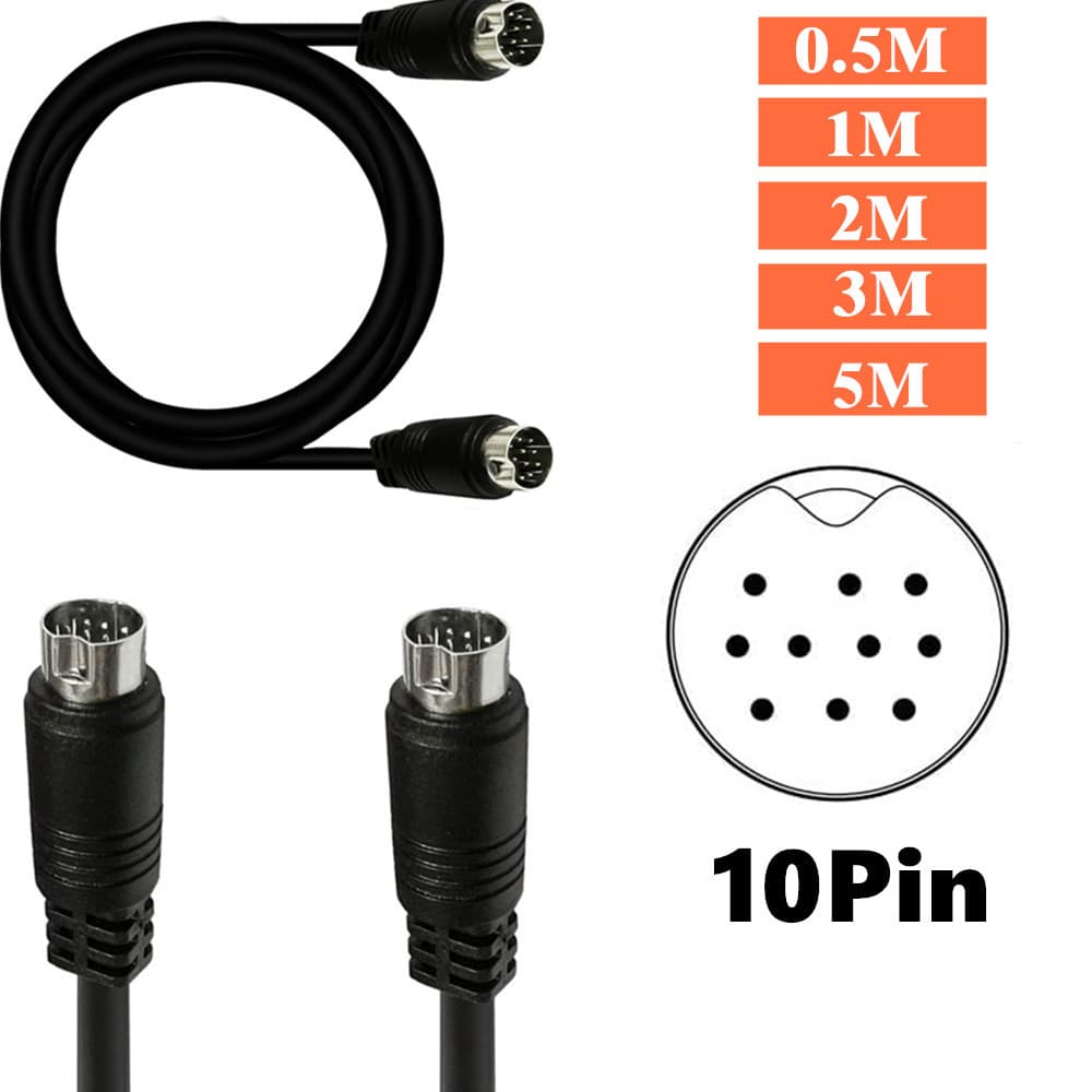 S-Video 10Pin Male to Male Connection Cable, Component Cable, S Terminal Mini DIN 10-Pin Video Equipment