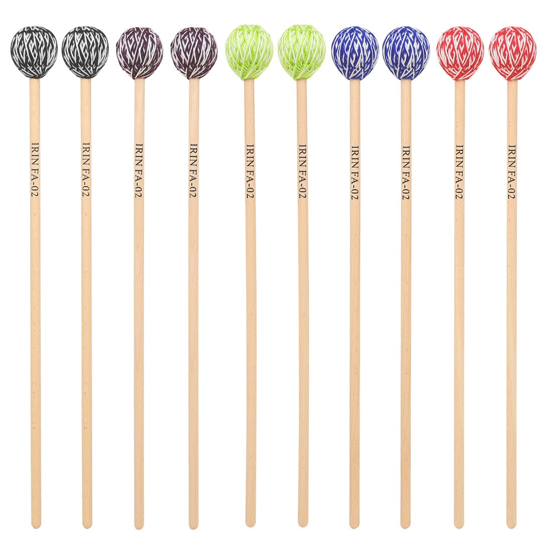 IRIN wool rubber hammer head marimba hammer FA-02 beech handle marimba hammer wooden hammer aluminum plate hammer