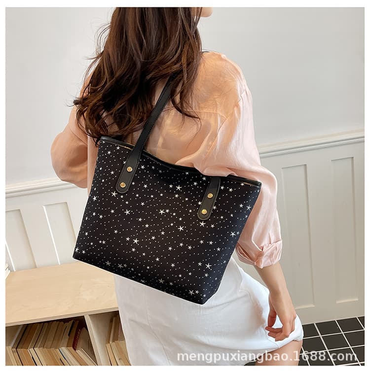 Large capacity star printed armpit tote bag women's bag 2026 spring new shoulder bag women's tote bag
