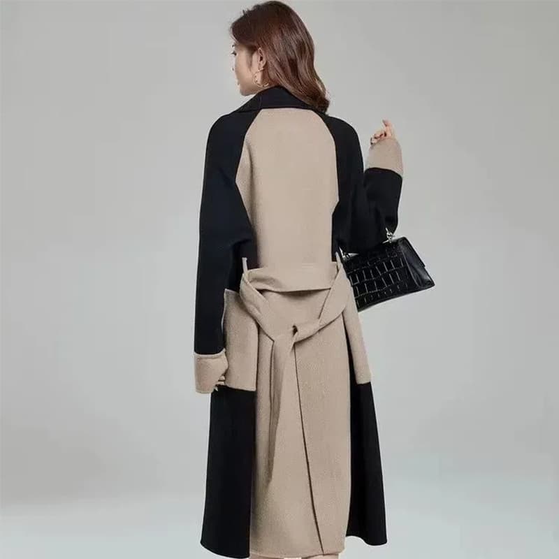 Autumn Winter New Style Women's Woolen Coat Trendy Versatile Mid-Length Windbreaker Slimming Spring Fashionable Outerwear