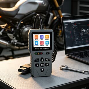 Motorcycle Fault Diagnostic Tool OBD Diagnosis, Oxygen Sensor Test, Battery Detection, Read/Clear Fault Codes