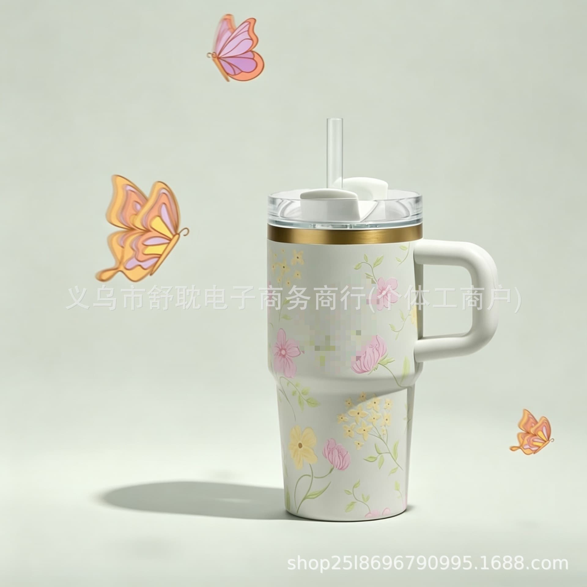 Cross-border in stock Stanley 40oz Spring Bloom Ice Flow Tumbler Large Capacity Insulated Cup Car Cup
