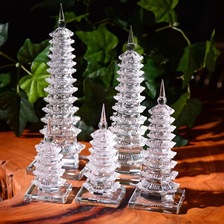 High-End Crystal Pagoda, Thirteen Layer Wenchang Pagoda, Seven Layer, Office Desk, Study, Living Room Decor, Colored Crystal Pagoda Ornament