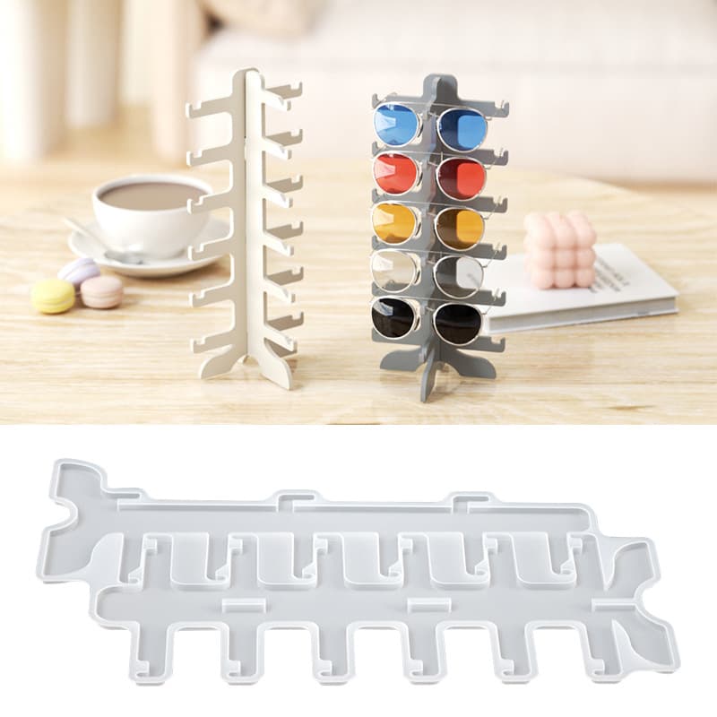Multi-layer Glasses Stand Silicone Mold DIY Scented Gypsum Resin Sunglasses Display Storage Rack Resin Mold