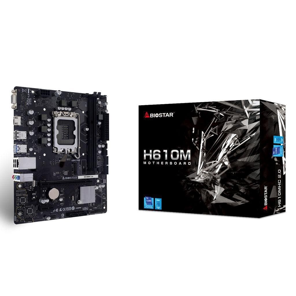 Biostar H610MHC 2.0 Motherboard for 12th/13th Gen CPUs 12100F/12400F/13400F