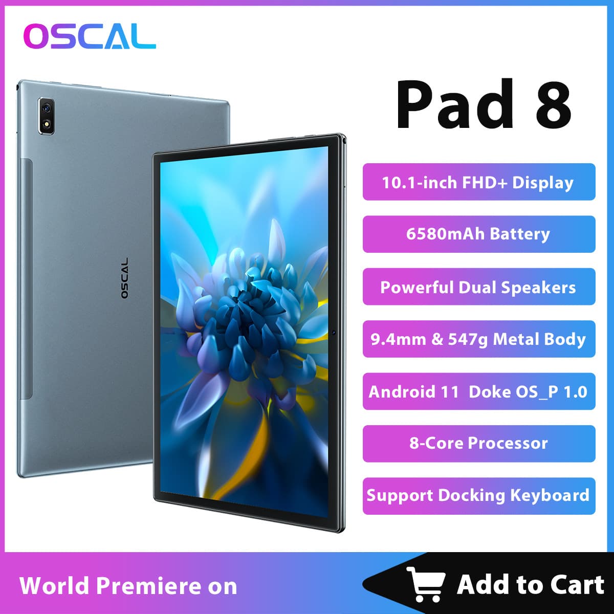 OSCAL PAD 8 Tablet blackview Brand 10.1inch FHD Supports Docking Keyboard