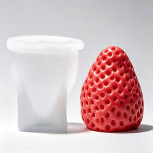 Simulated Strawberry Fruit DIY Silicone Mold for Fondant Dessert Cake Chocolate Candle Making