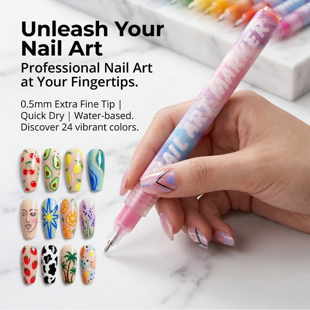 Cross-border Colored Nail Art Pen and Marker Set Painting Pen Nail Art Pens Set DIY Nail Art Pen