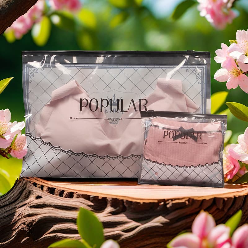 PE Underwear Bra Packaging Bags, Leggings Pantyhose Leather Pants Transparent Zipper Bags, T-Shirt Vest Socks Horizontal Zipper Bags