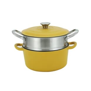 Goose Yellow Cast Iron Enamel Pot Cast Iron Stew Pot No Coating Traditional Raw Iron Home Double Ear Enamel Pot