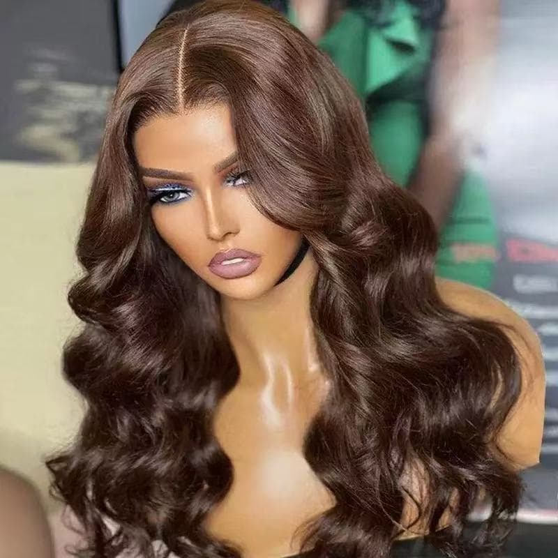 European and American Bob Wig for Women, Middle Part Wavy Short Wig, Brazilian Synthetic Short Curly Hair Wholesale with Air Bangs