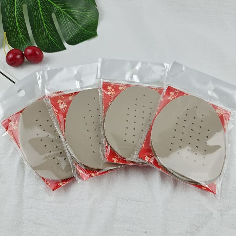 Genuine leather forefoot pads, women's half-size insoles wholesale, odor-resistant, top-grain, non-slip, massage half-foot insoles.