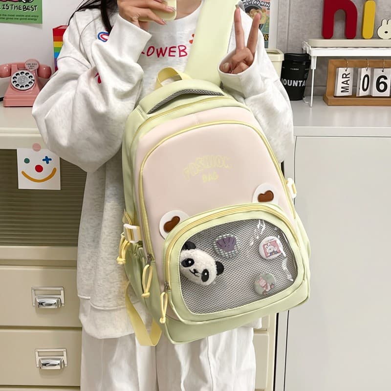 Middle School Student Backpack for Girls Cute Large Capacity Transparent Ita Bag Ins Style Versatile Student Bag Trendy