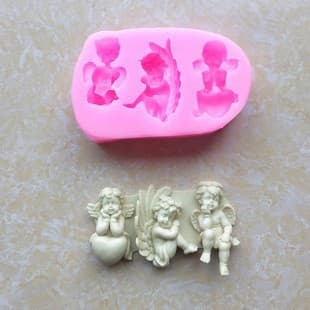 3D Liquid Cake Mold DIY Stereo Little Elf Girl Angel Fondant Dessert Silicone Craft