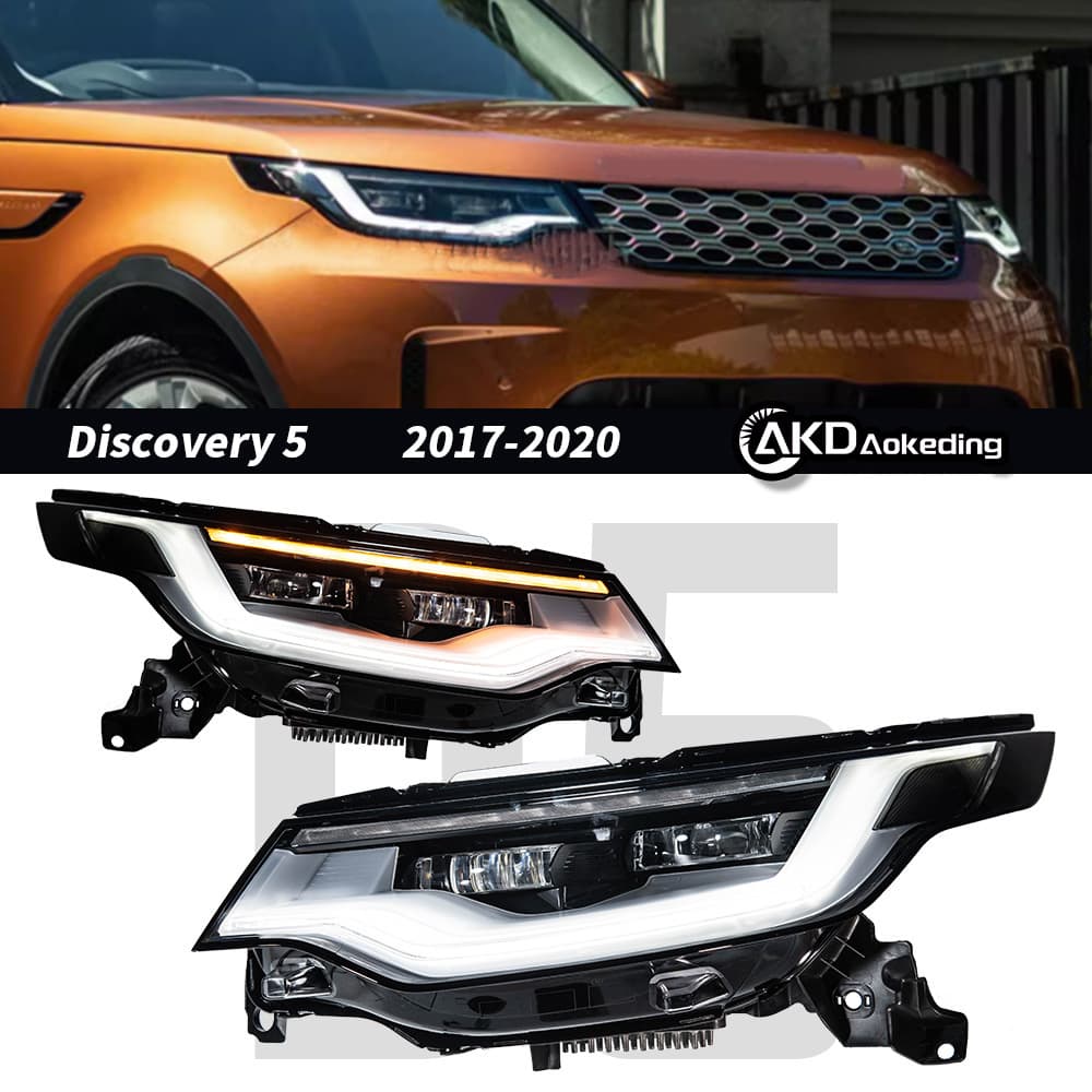LED Matrix Lens Headlight Assembly with Flowing Turn Signal for 2017-2020 Land Rover Discovery 5