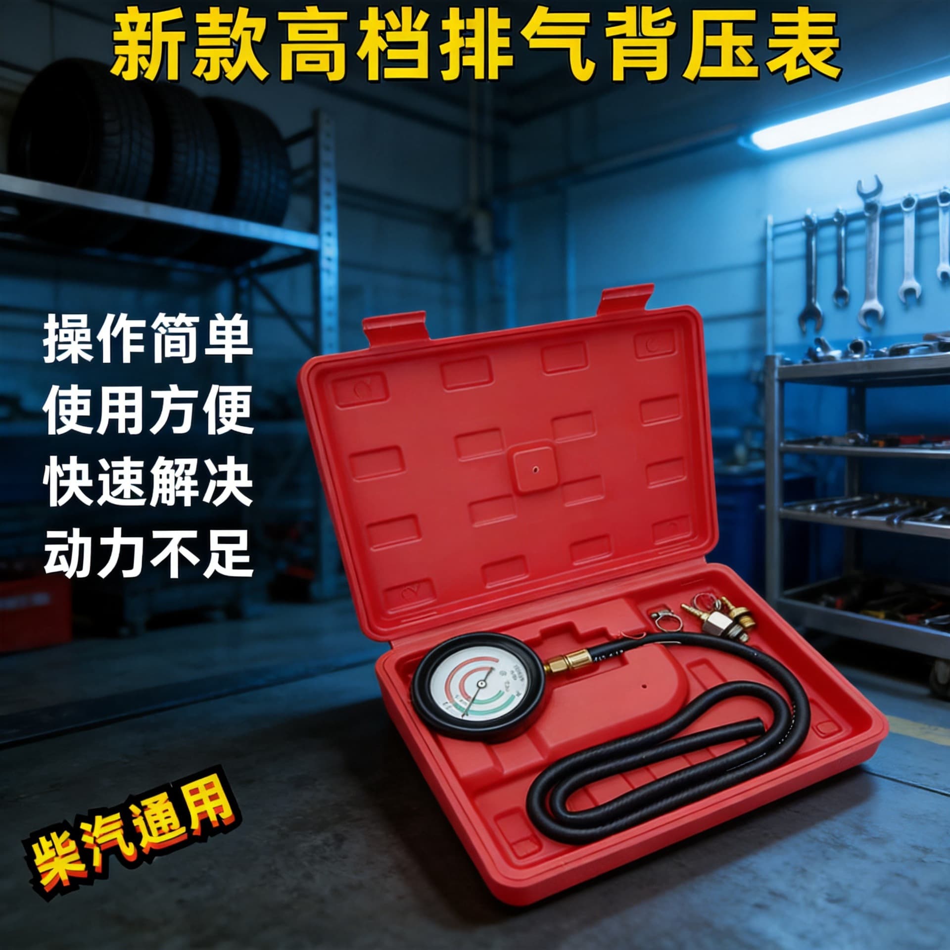 Automotive Three-Way Catalytic Converter Clogging Detection Gauge Exhaust Pipe Detection Gauge Exhaust Back Pressure Gauge Shock-Resistant Pressure Gauge